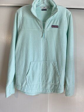 Vineyard Vines Terrycloth Shep Shirt Half Zip Pullover Top Size S Mint Green